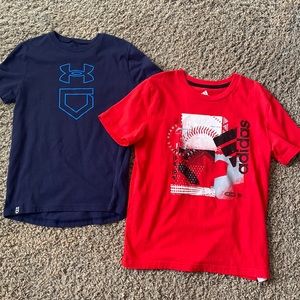 Kids Under Armour and Adidas shirts